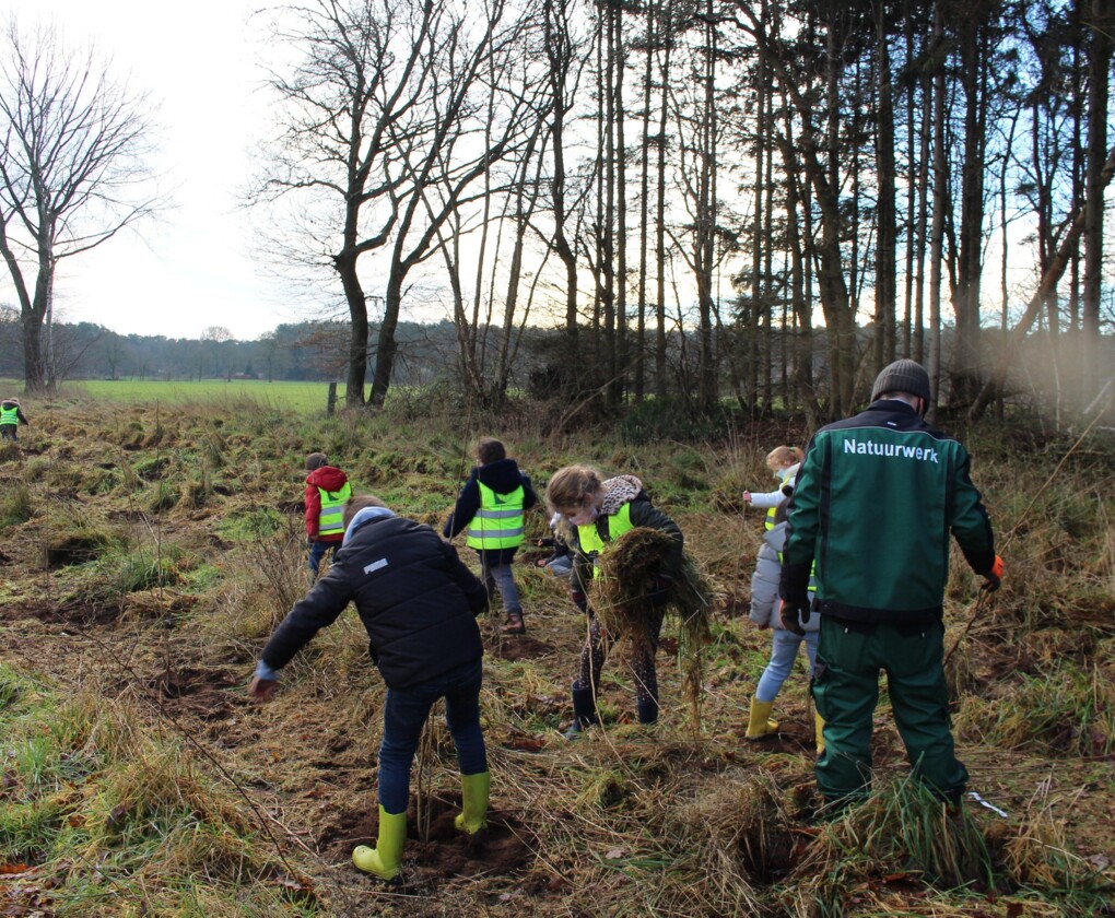 Bomen planten met basisschool de Pagadder uit Kasterlee